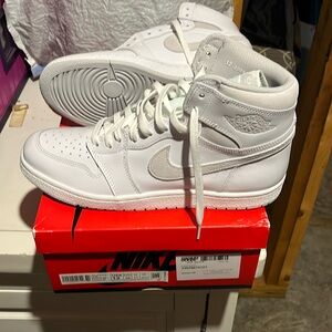 Nike air Jordans, white neutral gray never been worn